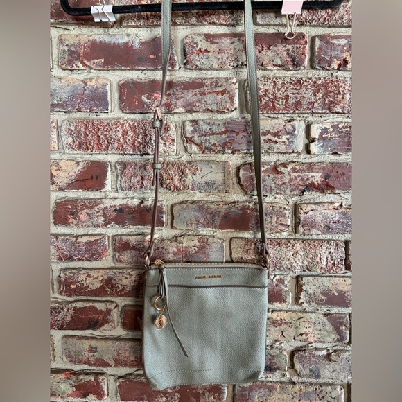 Anne Klein Handbags - Anne Klein Crossbody Bag | Gray Faux Leather | Gold Hardware